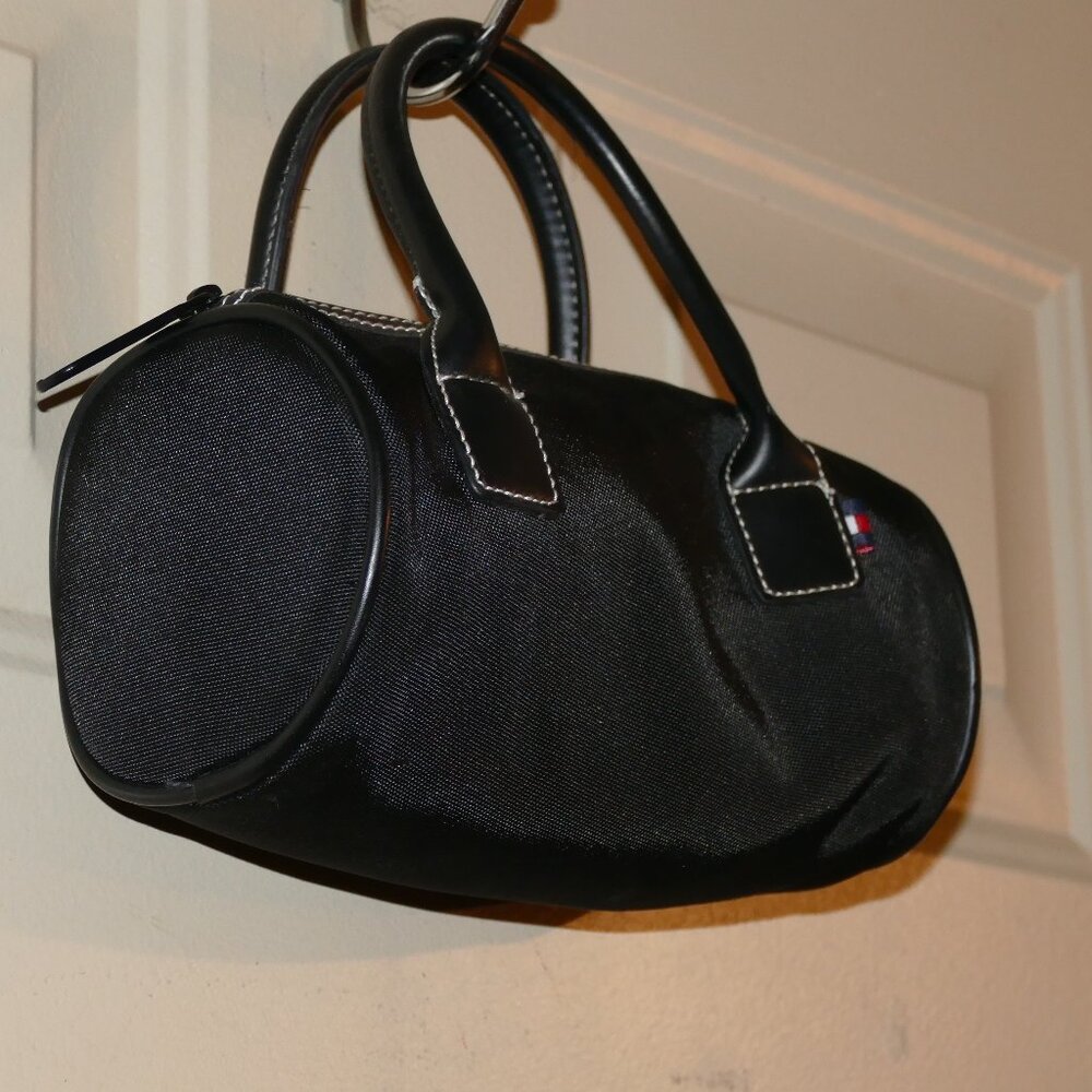 Tommy Hilfiger Mini Black Zip Up Barrel Purse